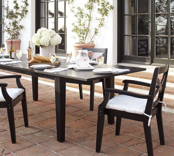 Pottery Barn HAMPSTEAD PAINTED RECTANGULAR EXTENDING DINING TABLE - BLACK