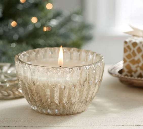 Pottery Barn HONEYCOMB LIDDED MERCURY CANDLE POT BENEFITING ST. JUDE CHILDREN'S RESEARCH HOSPITAL