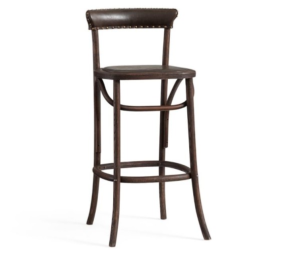Pottery Barn LUCAS STUDDED BARSTOOL in Black or Brown