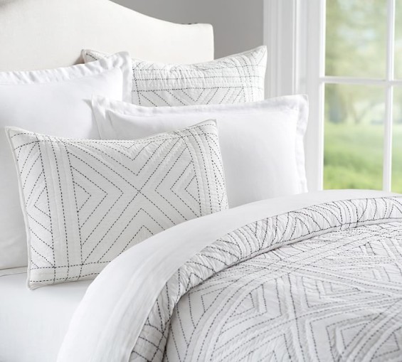 Pottery Barn MAYA STITCH QUILT & SHAM