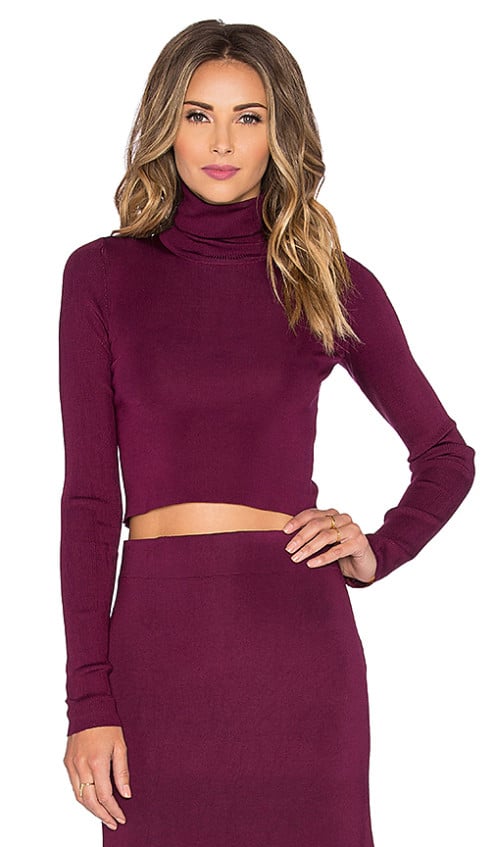 Rachel Zoe Winnie Crop Turtleneck Sweater in Plum