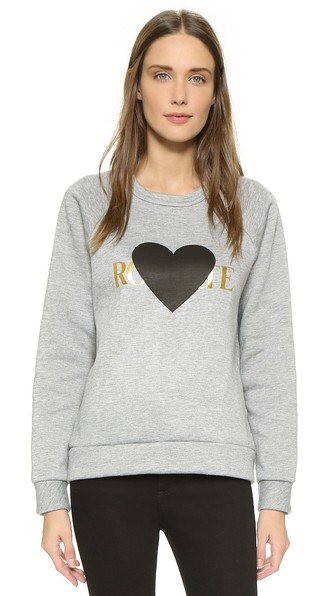 Rodarte Rohearte with Black Heart Sweatshirt in Grey Gold