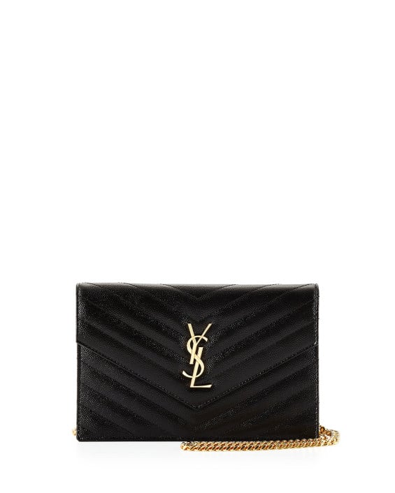 Saint Laurent Monogram Matelasse Wallet on Chain, Black. Neiman Marcus