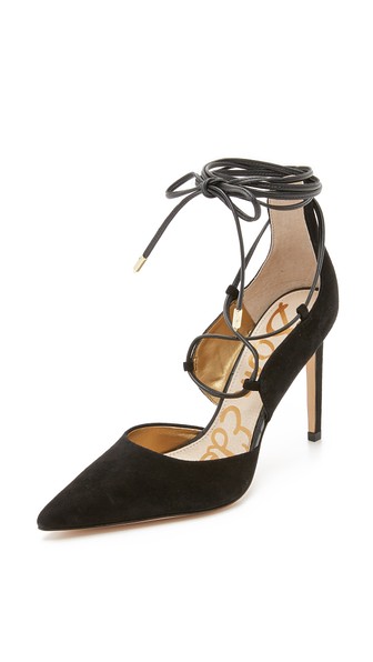 Sam Edelman Dayna Suede Lace Up Pumps in Black or Pop Fuchsia