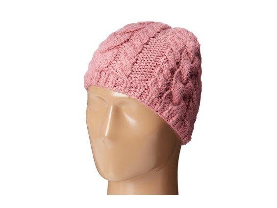 San Diego Hat Company Cable Stitch Knit Beanie in Blush Pink