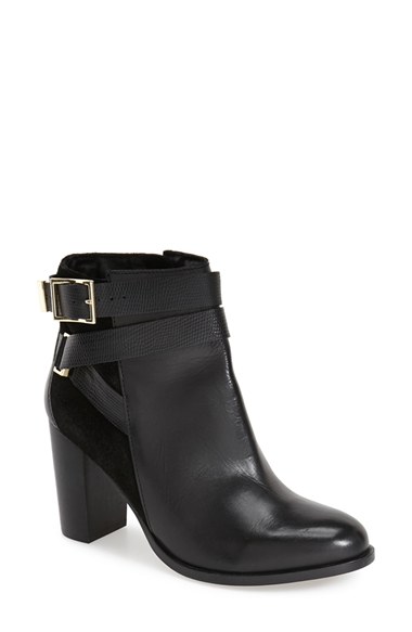 Topshop 'Harper Buckle' Ankle Boot (Women) in Black