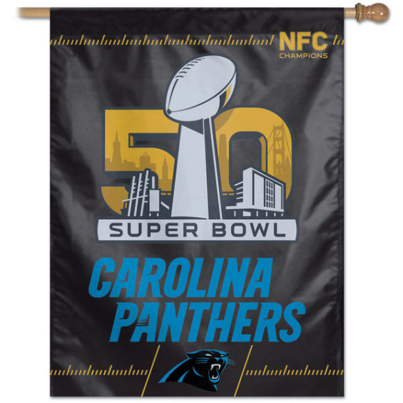 WINCRAFT CAROLINA PANTHERS 27" X 37" 2015 NFC CONFERENCE CHAMPIONS VERTICAL BANNER