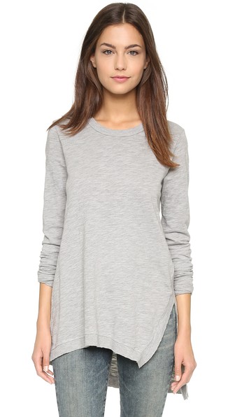 Wilt Asymmetrical Slouchy Tunic in Grey Heather