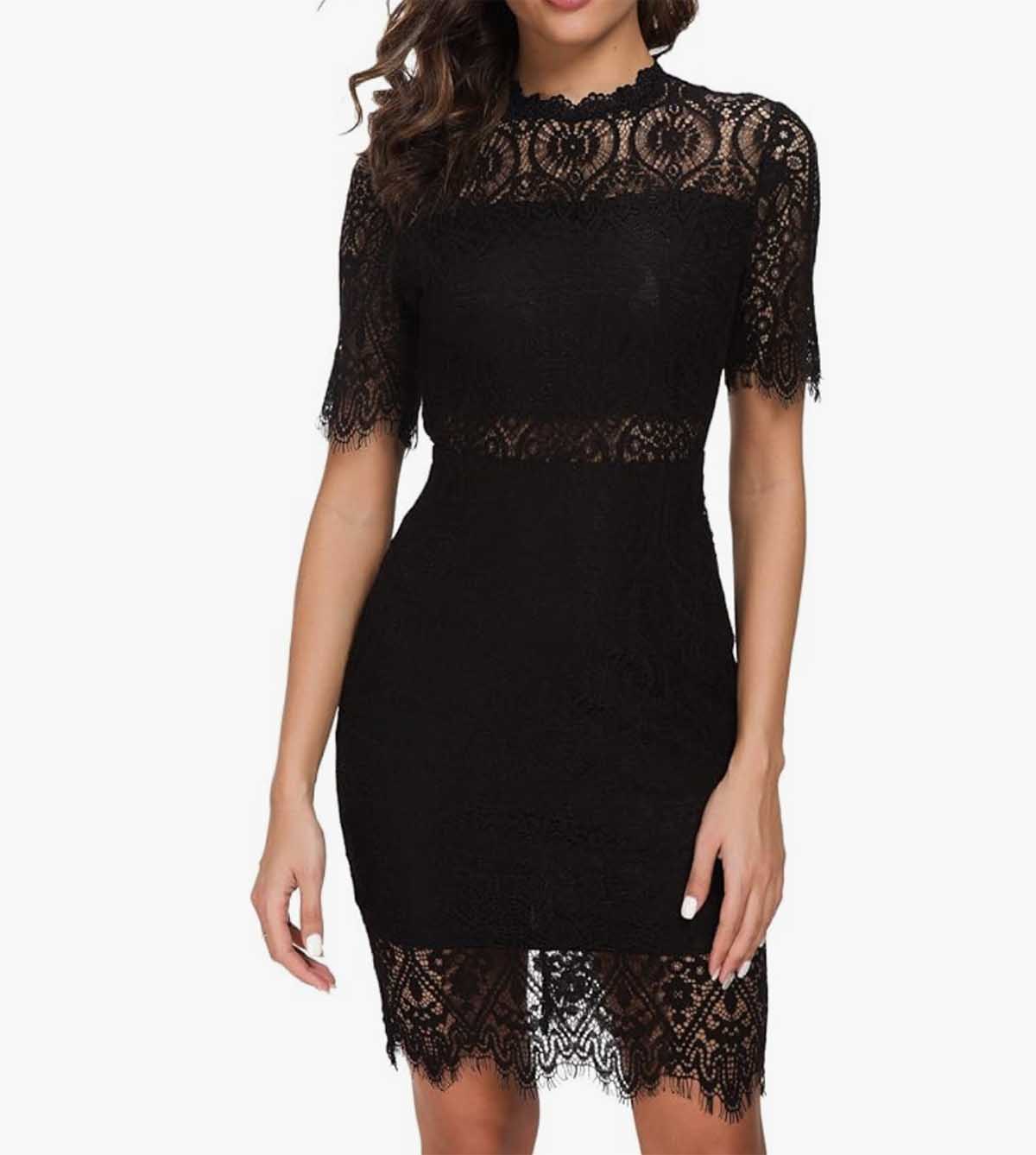 Zalalus Lace Cocktail Dress Black lace dresses valentines day