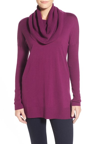Caslon® Side Slit Cowl Neck Tunic (Regular & Petite)