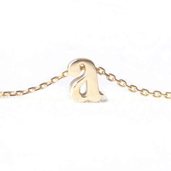 Adorn512 RAE Initial Necklaces in Solid Yellow Gold or White Gold