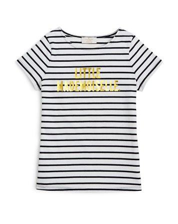 kate spade new york Girls' Little Mademoiselle Stripe Tee - Sizes 2-6X in Rich Navy