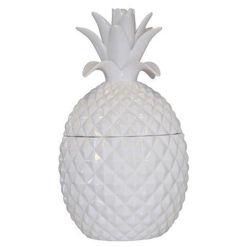 LARGE PINEAPPLE JAR in WHITE