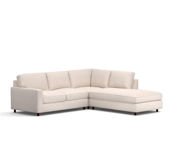 PB COMFORT SQUARE ARM UPHOLSTERED 3-PIECE BUMPER SECTIONAL WITH CORNER
