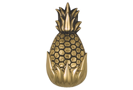 6" Pineapple Door Knocker, Brass