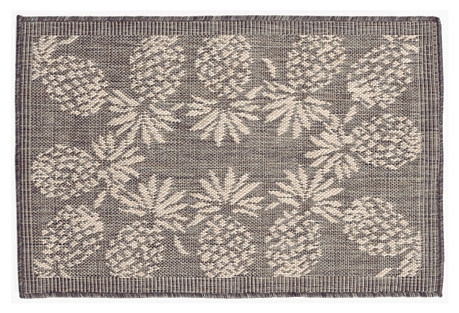 Pineapple Outdoor Rug, Silver by: Liora Manne