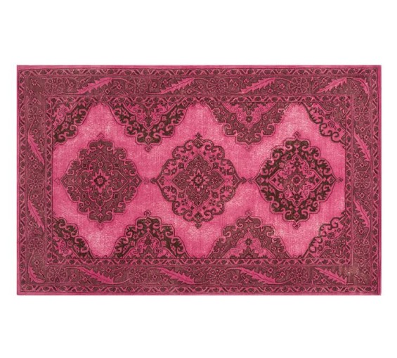 Pottery Barn LEILA TUFTED RUG - MAGENTA