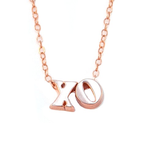 Adorn512 XO Rose Gold Necklace