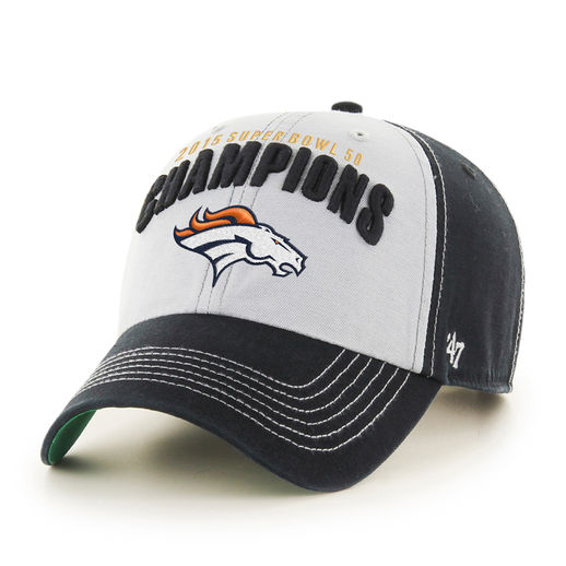 '47 DENVER BRONCOS GRAY/BLACK SUPER BOWL 50 CHAMPIONS MCGRAW CLEAN-UP ADJUSTABLE HAT