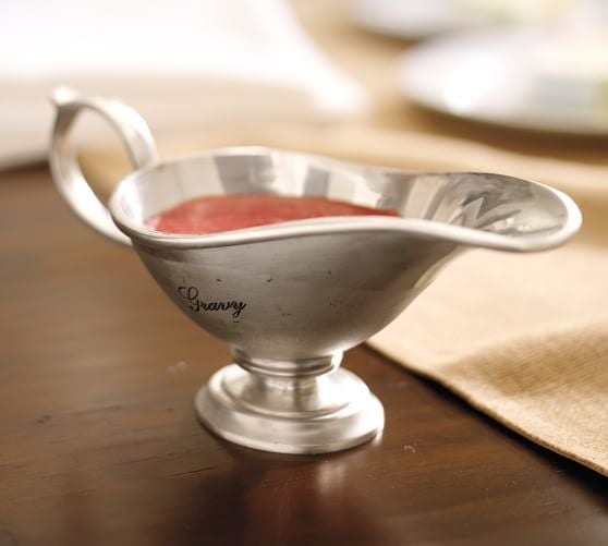 Pottery Barn ANTIQUE SILVER SENTIMENT GRAVY BOAT