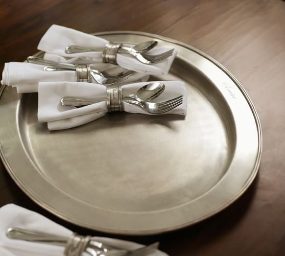 Pottery Barn ANTIQUE SILVER SENTIMENT TRAY