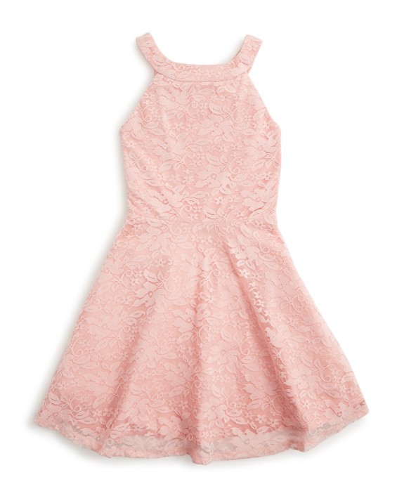 AQUA Girls' Blush Lace Dress - Sizes S-XL Pink