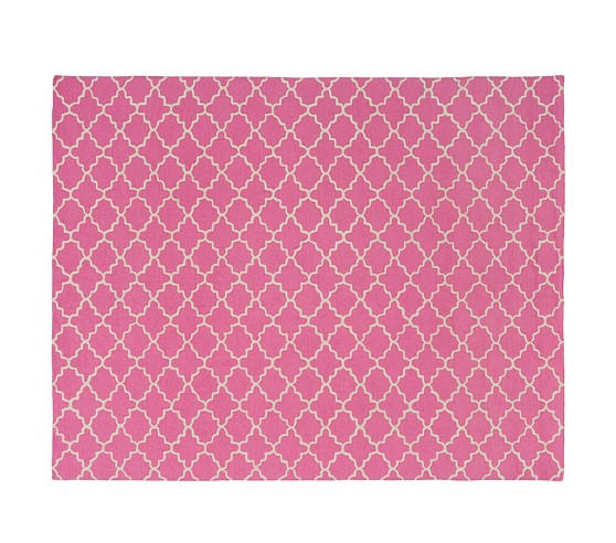 Addison Trellis Print Rug - Bright Pink Pottery Barn Kids