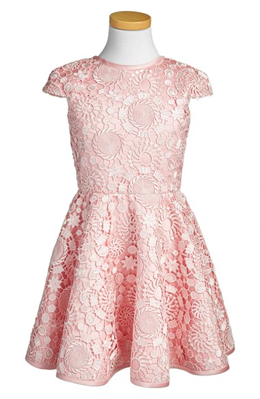 Alivia Simone 'Pink Poppy' Lace Party Dress (Toddler Girls, Little Girls & Big Girls) Light Pink