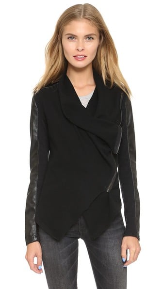 Blank Denim Black Vegan Leather & Ponte Jacket Private Practice