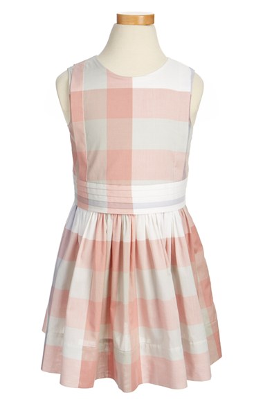 Burberry 'Alenna' Check Print Sleeveless Dress (Little Girls & Big Girls) Light Copper Pink