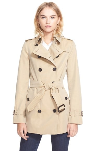 Burberry London 'Sandringham' Short Slim Trench Coat Honey