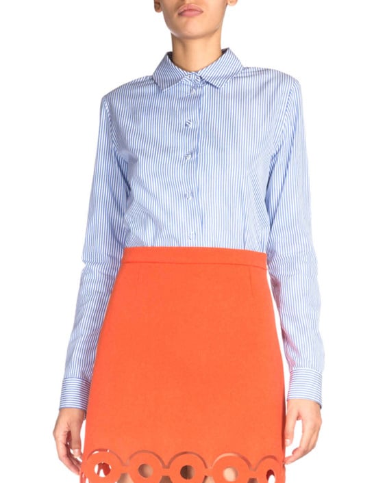 Carven High-Waist Eyelet Skirt Sanguine (Skirt Is Orange)