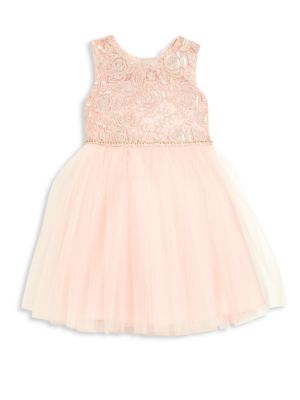 David Charles Toddler's & Little Girl's Pink Lace Tulle Dress lace easter dresses for toddler girls