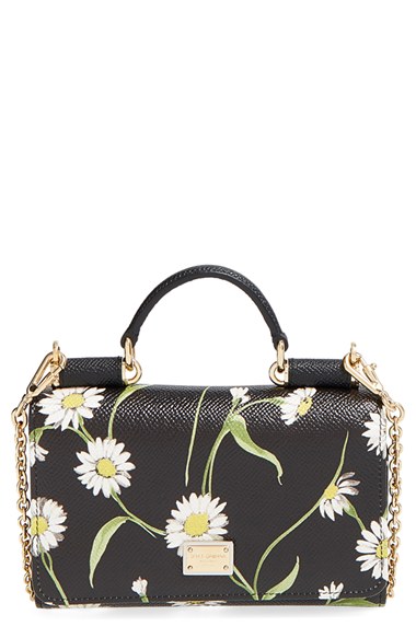 Dolce & Gabbana 'Margherita' Print iPhone 6 & 6s Crossbody Chain Case (Daisy)