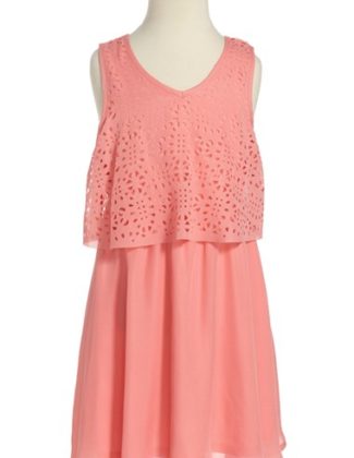 Ella Moss 'Lucia' Popover Dress (Big Girls) Peach easter dresses for tweens