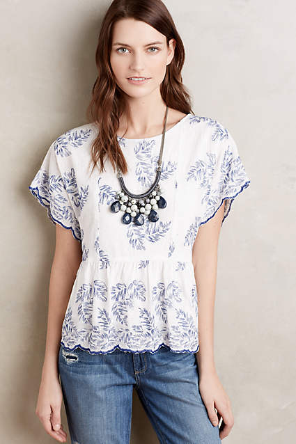 Embroidered Sanna Top by En Elle Blue Motif