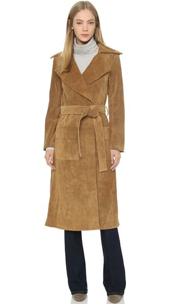 FRAME Le Suede Duster Camel trench coats for spring