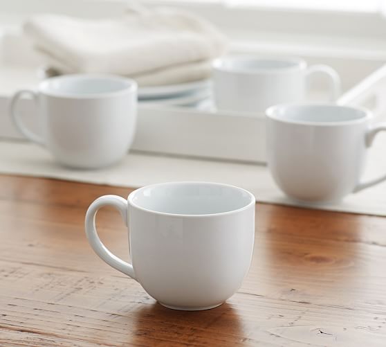 Pottery Barn GREAT WHITE DOUBLE SHOTS CUP, SET OF 4