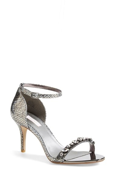 Glint 'Mari' Sandal (Women) Pewter Printed Leather Embellished Nordstrom Winter Clearance Sale