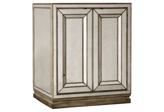 Hooker Furniture Lucy 2-Door Antiqued Mirrored Nightstand, Gold