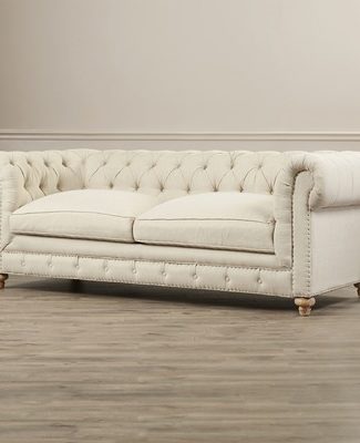 House of Hampton Tufted Moore Sofa Beige Grey Wayfair