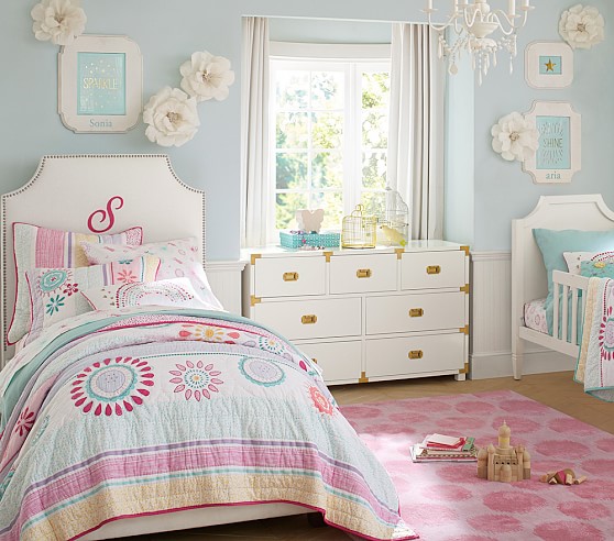 Ikat Dot Rug - Bright Pink Pottery Barn Kids
