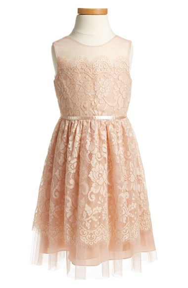 Jenny Yoo 'Ella' Lace & Tulle Dress (Toddler, Little Girls & Big Girls) Blush Pink