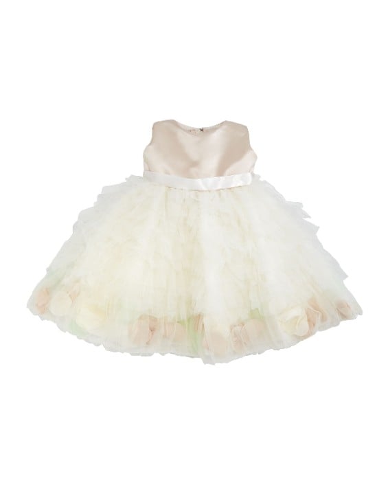 Joan Calabrese Sleeveless Satin & Tulle Dress Petal/Ivory, Size 6-24 Months