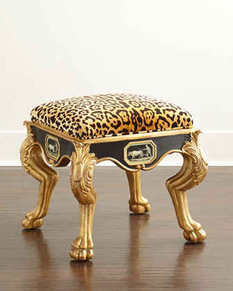 John-Richard Collection Rosette Leopard Print Stool