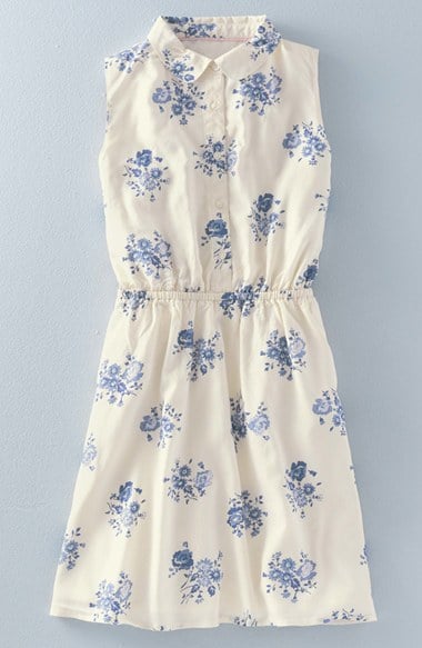 Johnnie B by Boden 'Alicia' Sleeveless Floral Shirtdress (Big Girls) Ecru Toile