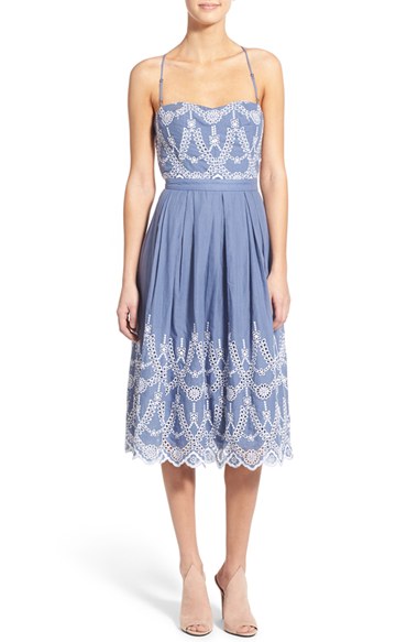 KENDALL + KYLIE Cotton Eyelet Halter Dress Tempest