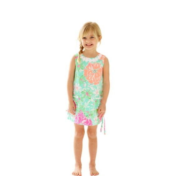 Lilly Pulitzer GIRLS LITTLE LILLY CLASSIC SHIFT DRESS Poolside Blue Beach Walk