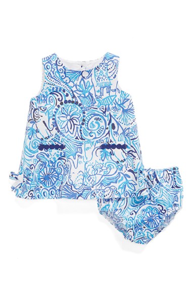 Lilly Pulitzer® 'Baby Lilly' Cotton Shift Dress (Baby Girls) Blue 