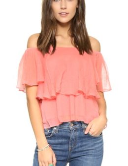 Love Sam Off The Shoulder Elizabeth Top Coral